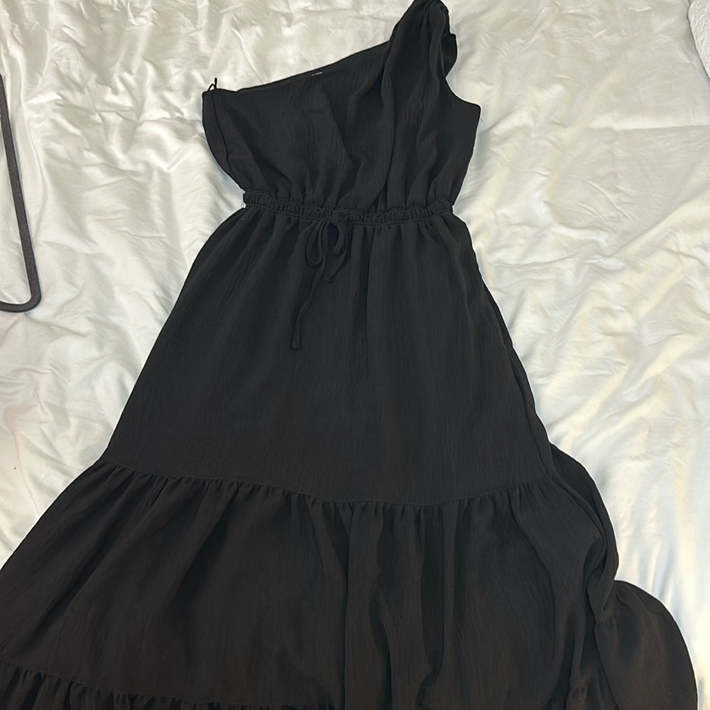 One Shoulder Black Dress